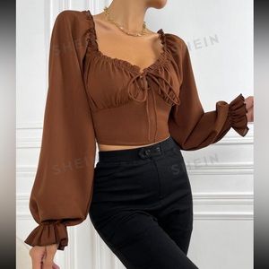 NWT 🤎 SHEIN Privé milkmaid top